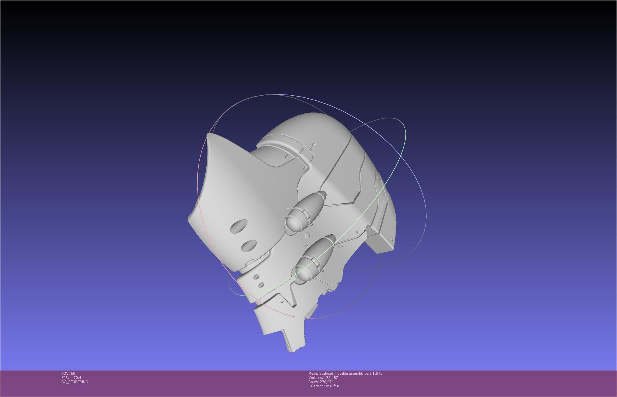 Evangelion Rebuild Unit 02 Head Replica Prinable Assembly 3D print model_96