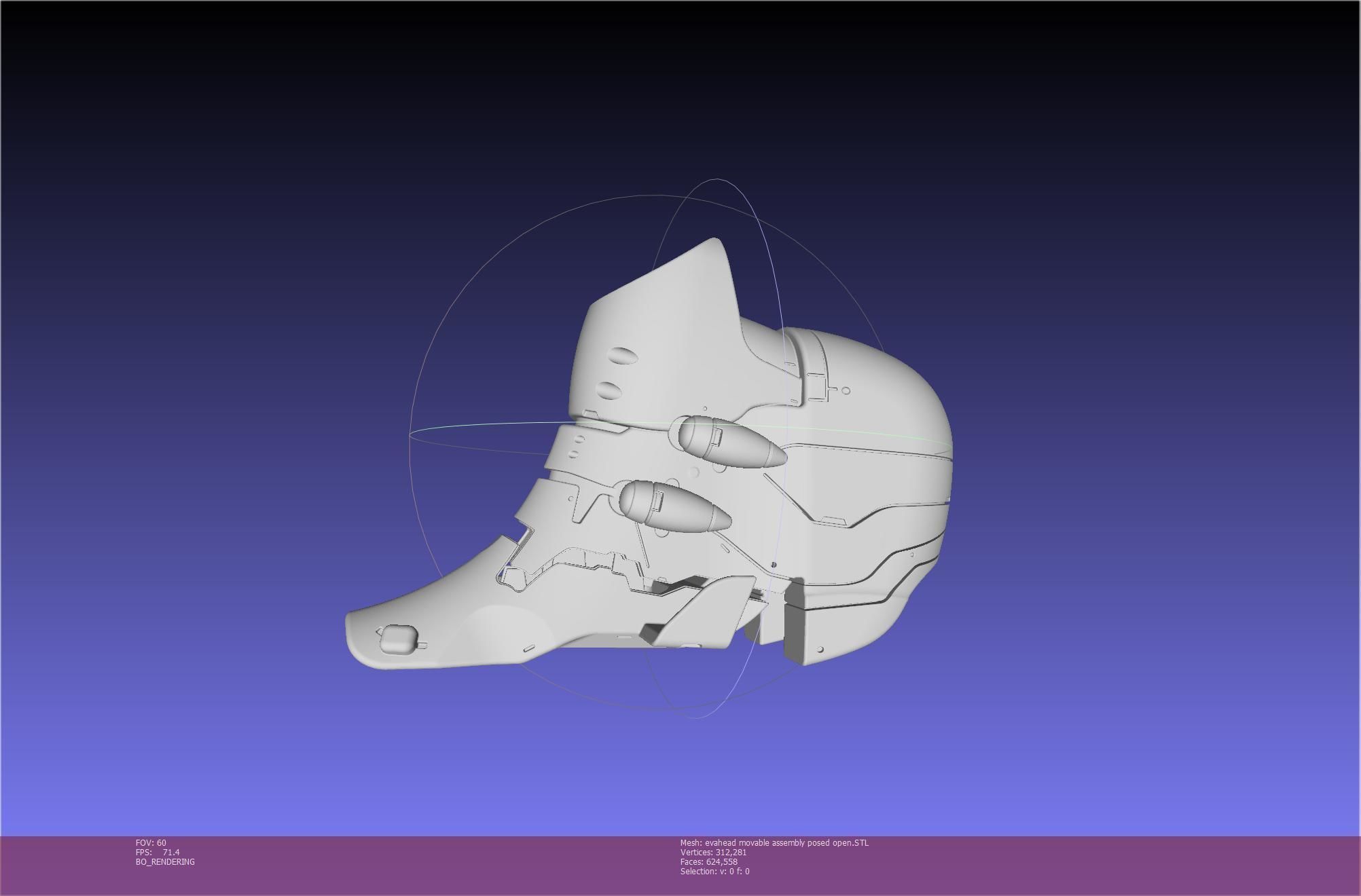 Evangelion Rebuild Unit 02 Head Replica Prinable Assembly 3D print model_119