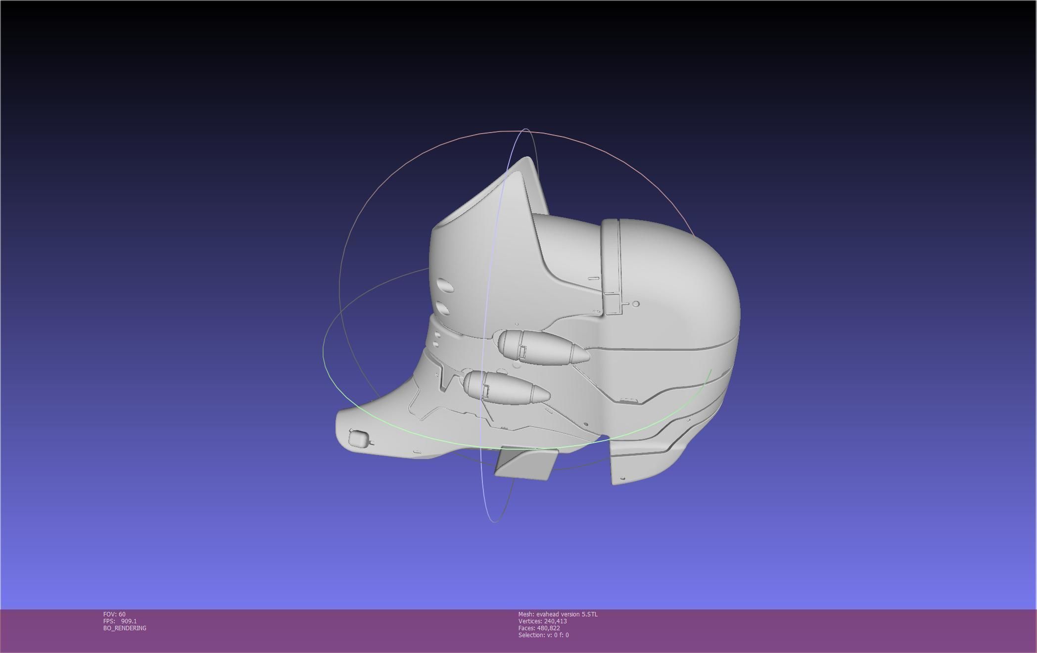 Evangelion Rebuild Unit 02 Head Replica Prinable Assembly 3D print model_61