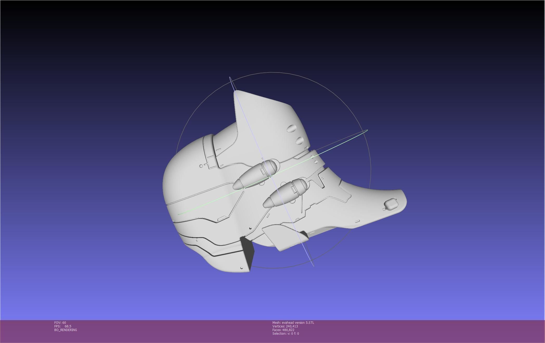 Evangelion Rebuild Unit 02 Head Replica Prinable Assembly 3D print model_30