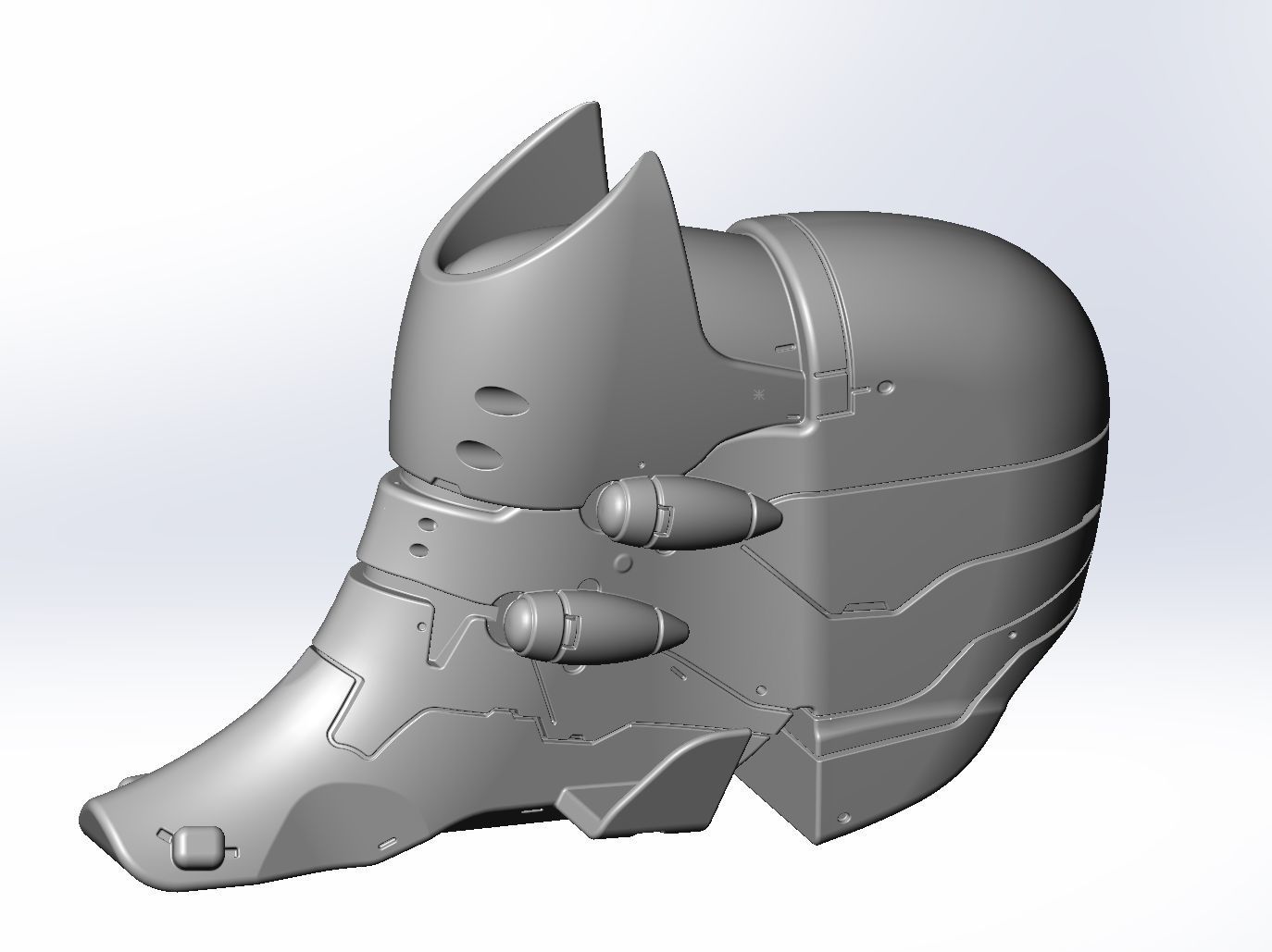 Evangelion Rebuild Unit 02 Head Replica Prinable Assembly 3D print model_1