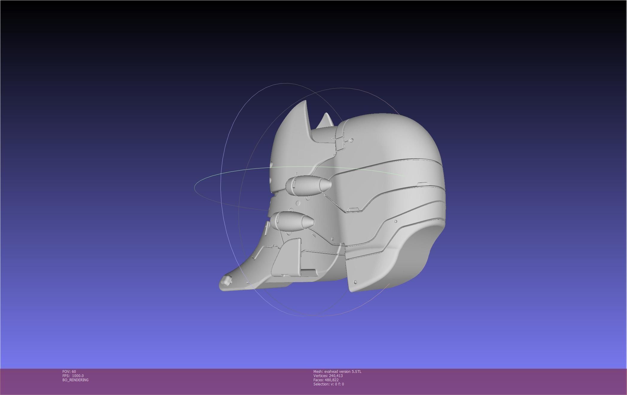 Evangelion Rebuild Unit 02 Head Replica Prinable Assembly 3D print model_39