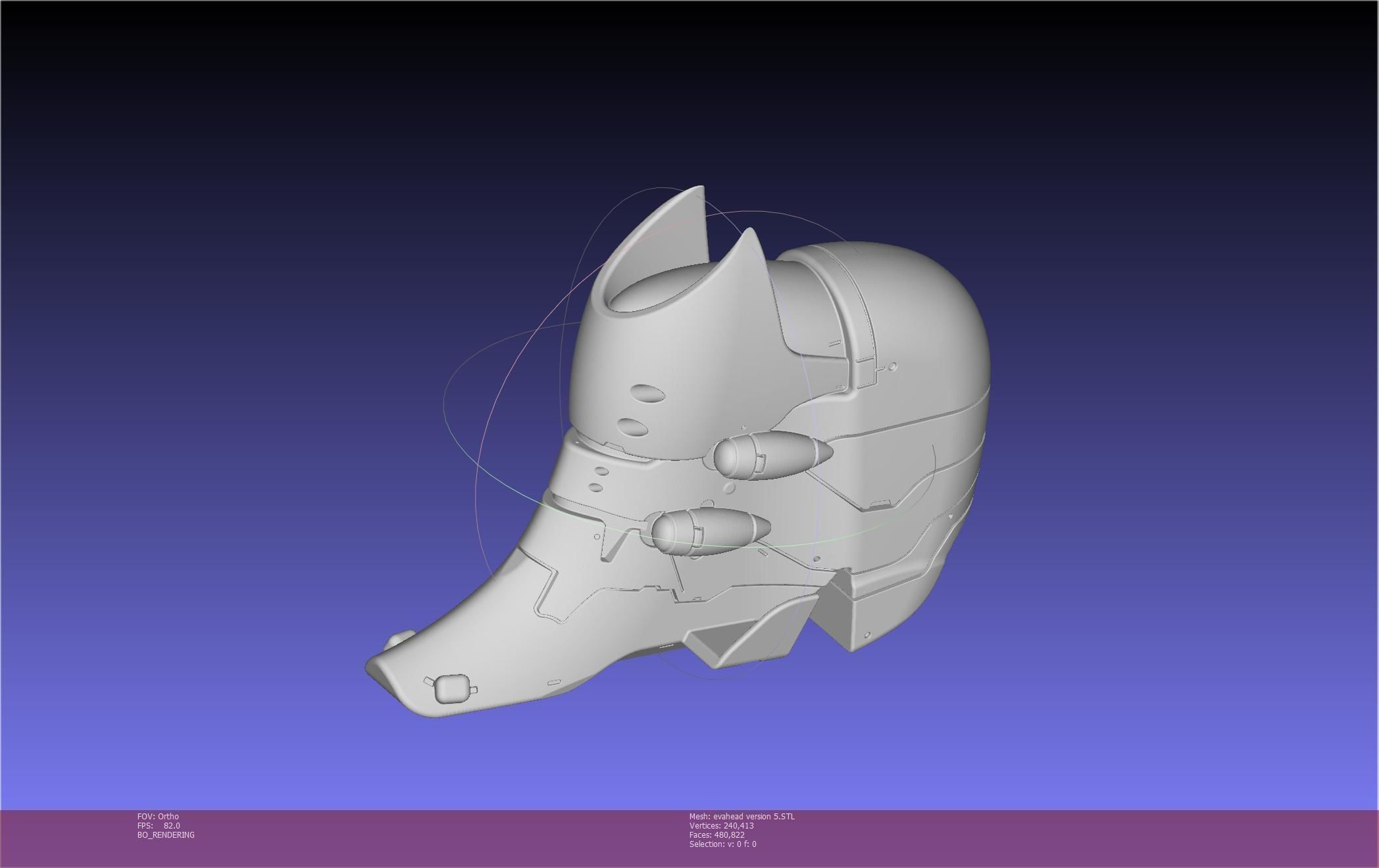 Evangelion Rebuild Unit 02 Head Replica Prinable Assembly 3D print model_14