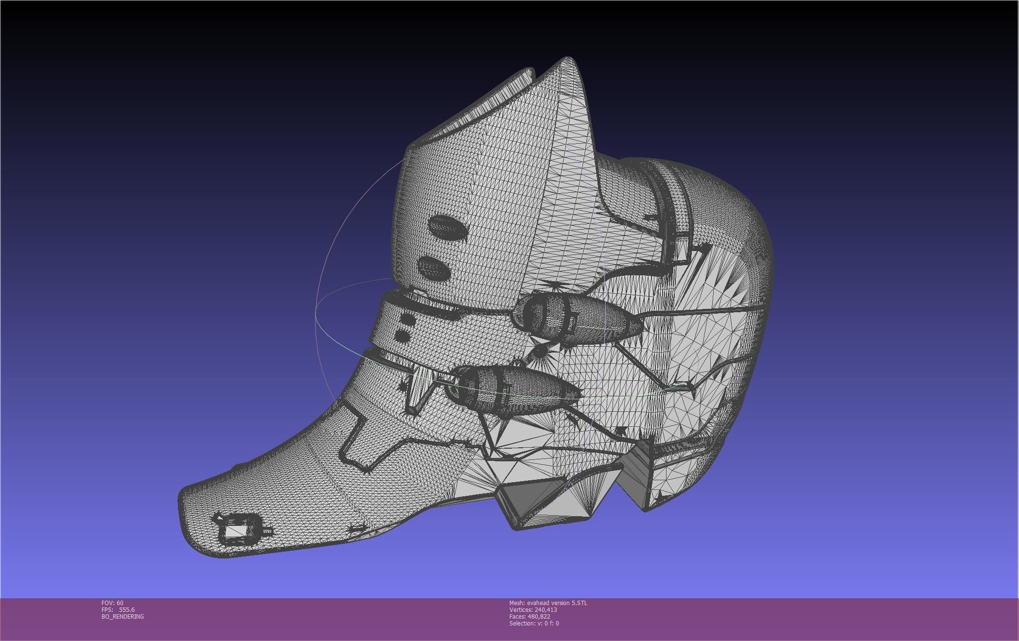 Evangelion Rebuild Unit 02 Head Replica Prinable Assembly 3D print model_69