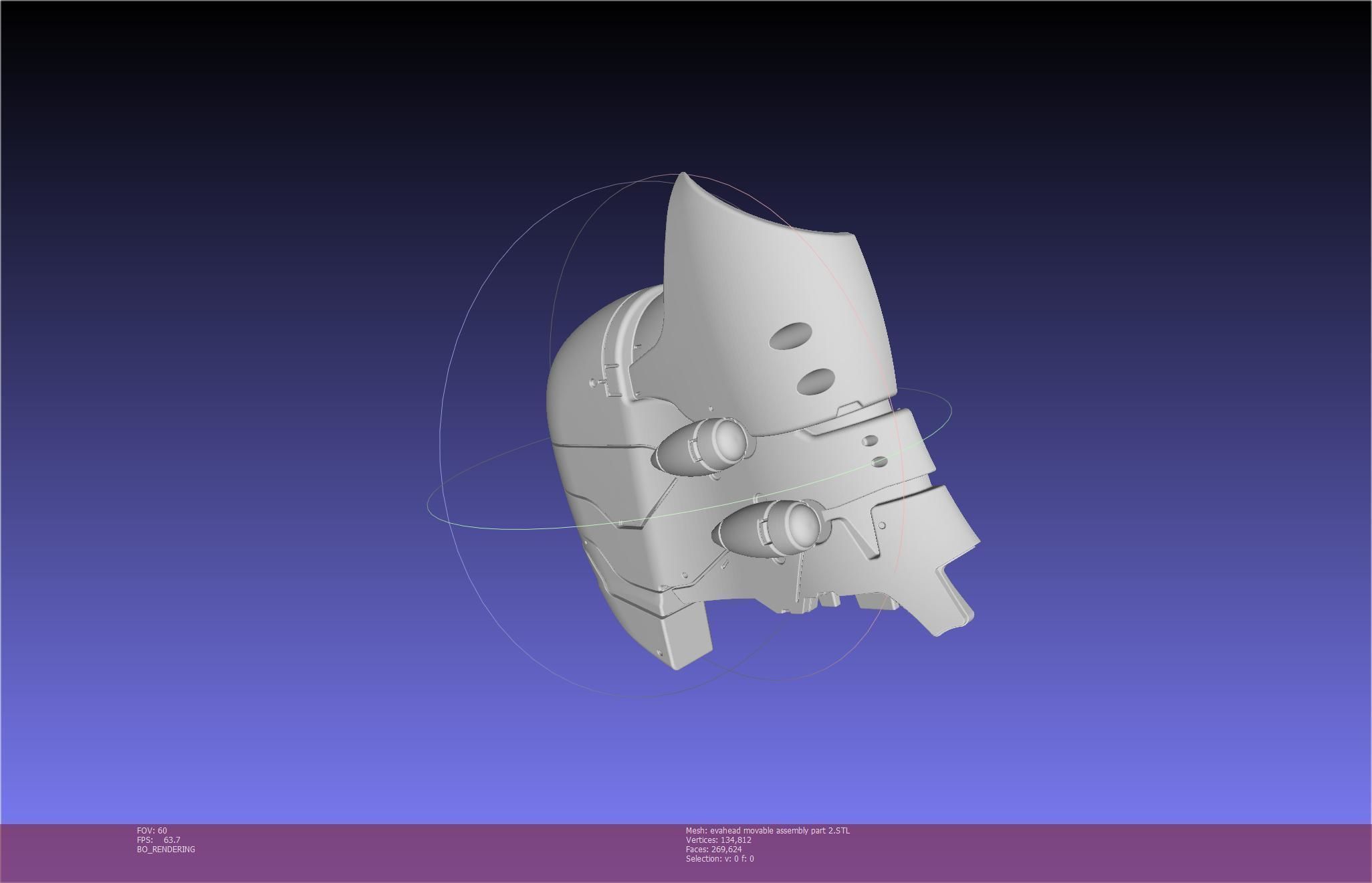 Evangelion Rebuild Unit 02 Head Replica Prinable Assembly 3D print model_100