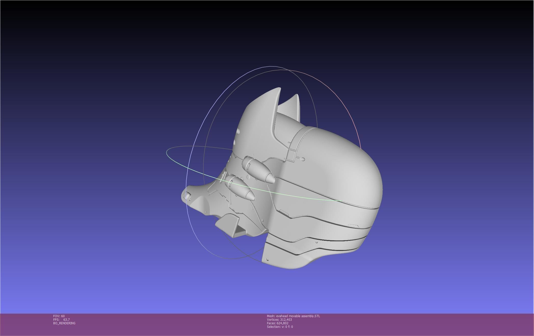 Evangelion Rebuild Unit 02 Head Replica Prinable Assembly 3D print model_77