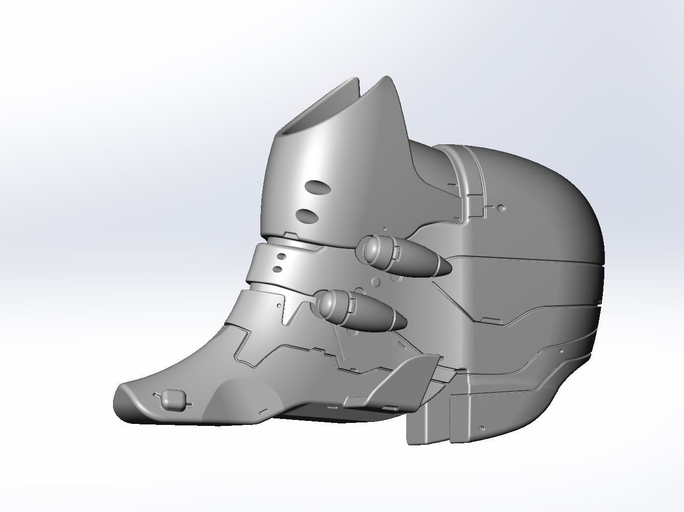 Evangelion Rebuild Unit 02 Head Replica Prinable Assembly 3D print model_4