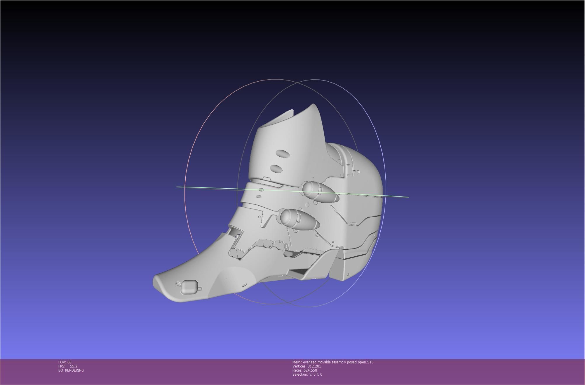 Evangelion Rebuild Unit 02 Head Replica Prinable Assembly 3D print model_7