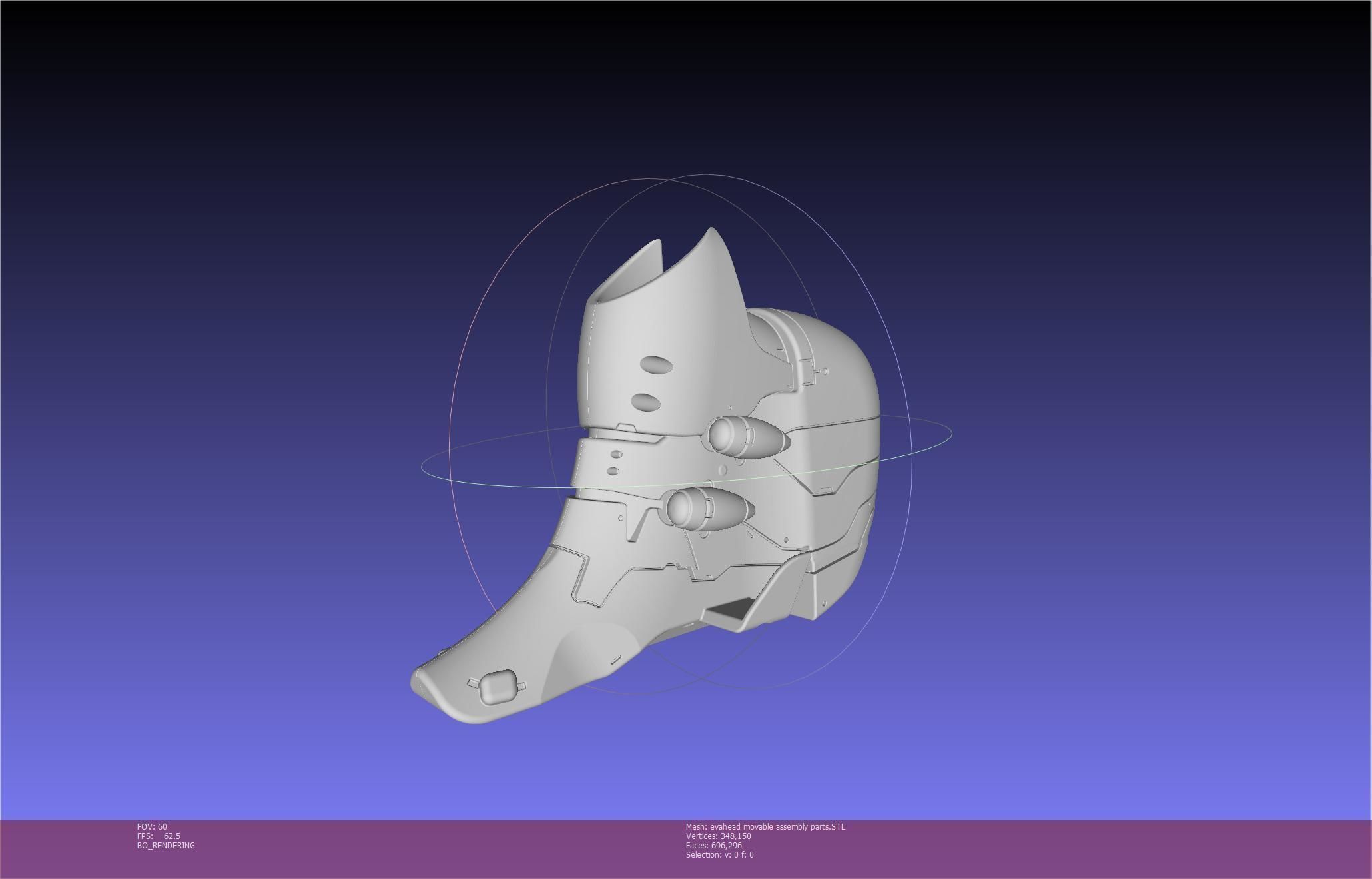 Evangelion Rebuild Unit 02 Head Replica Prinable Assembly 3D print model_114