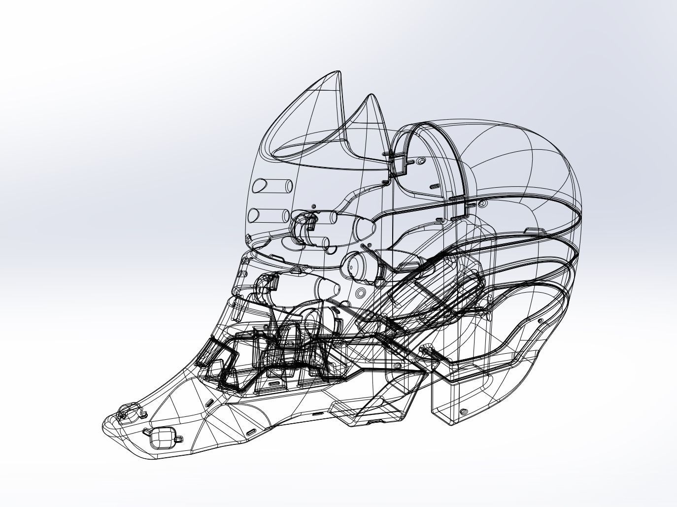 Evangelion Rebuild Unit 02 Head Replica Prinable Assembly 3D print model_2