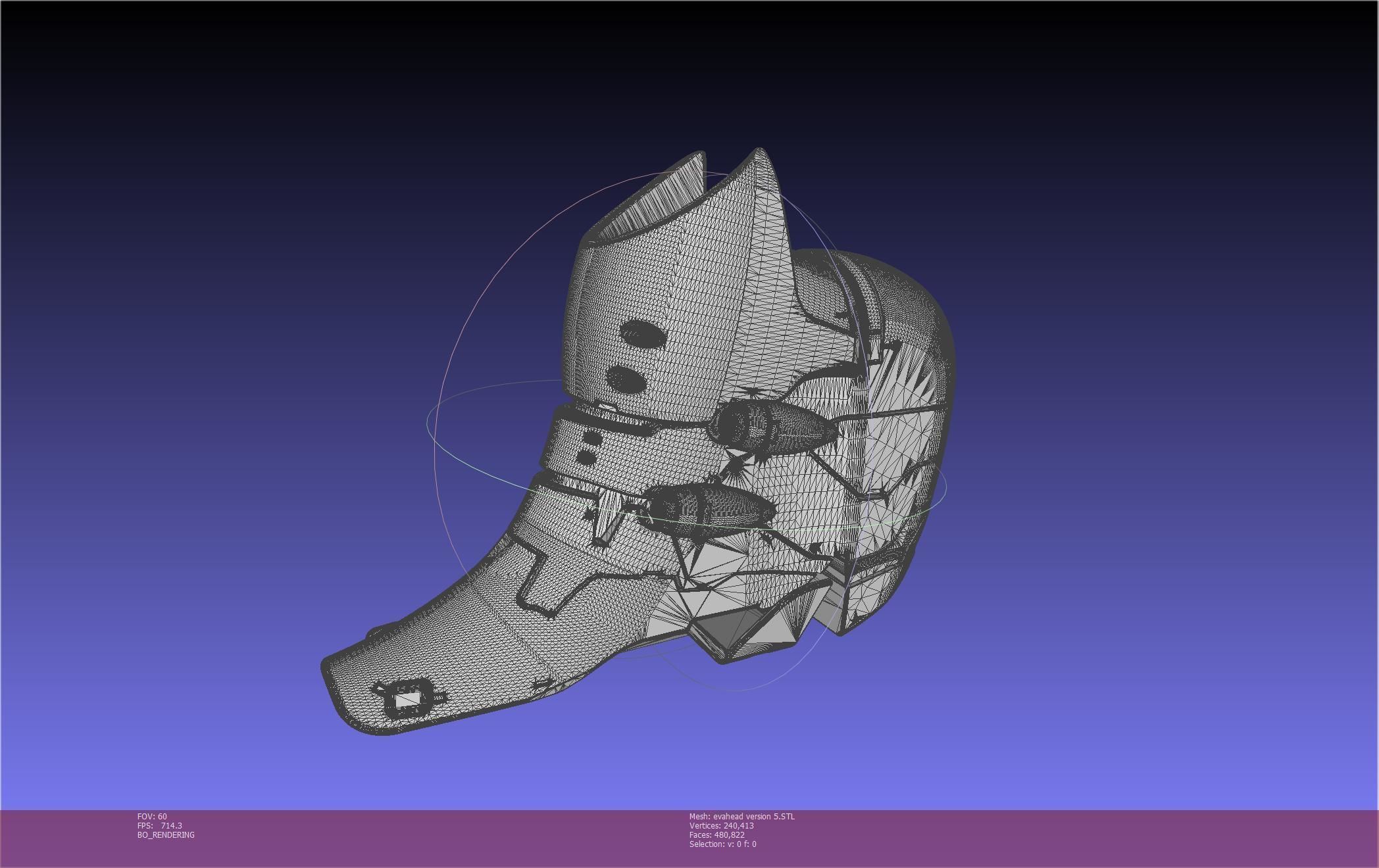 Evangelion Rebuild Unit 02 Head Replica Prinable Assembly 3D print model_66