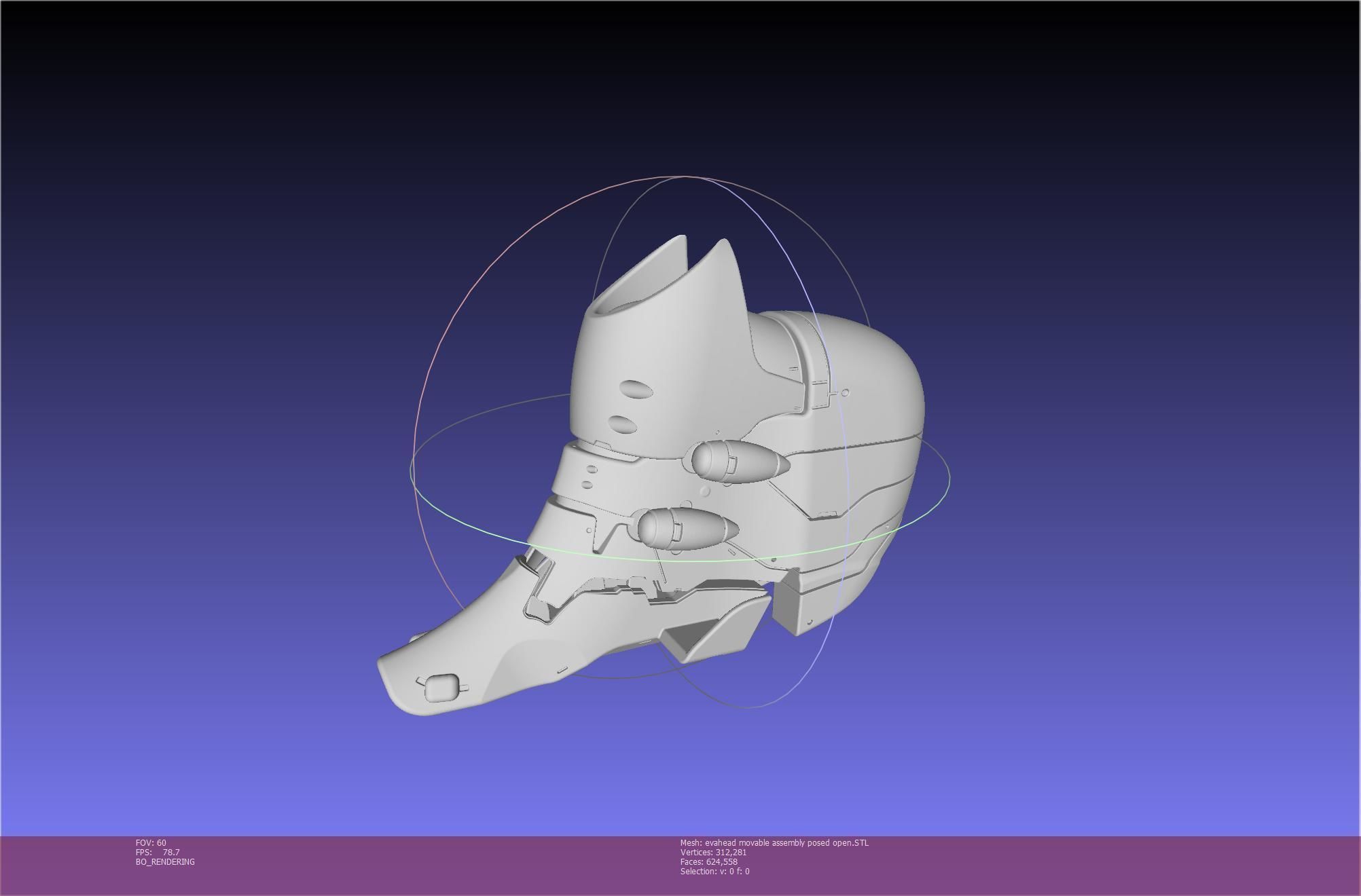 Evangelion Rebuild Unit 02 Head Replica Prinable Assembly 3D print model_126