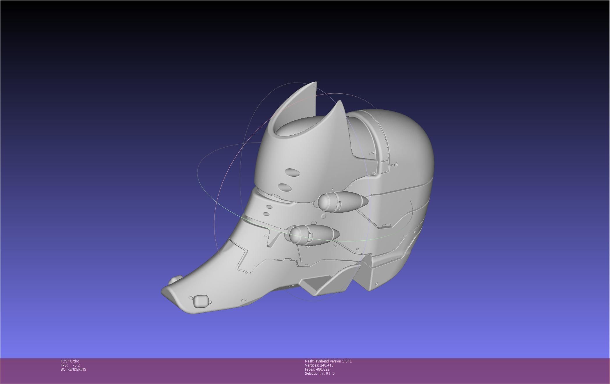 Evangelion Rebuild Unit 02 Head Replica Prinable Assembly 3D print model_16