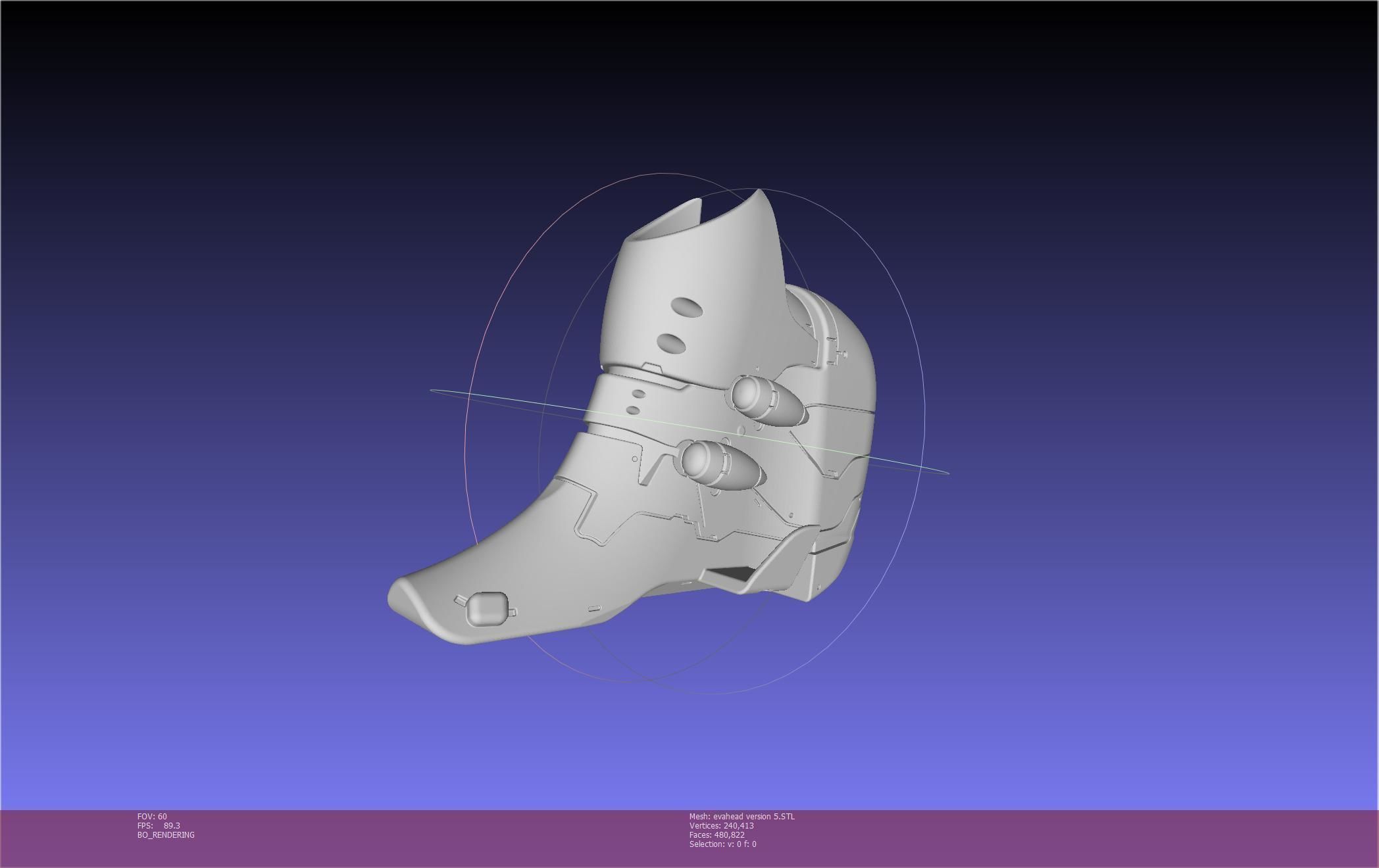 Evangelion Rebuild Unit 02 Head Replica Prinable Assembly 3D print model_5