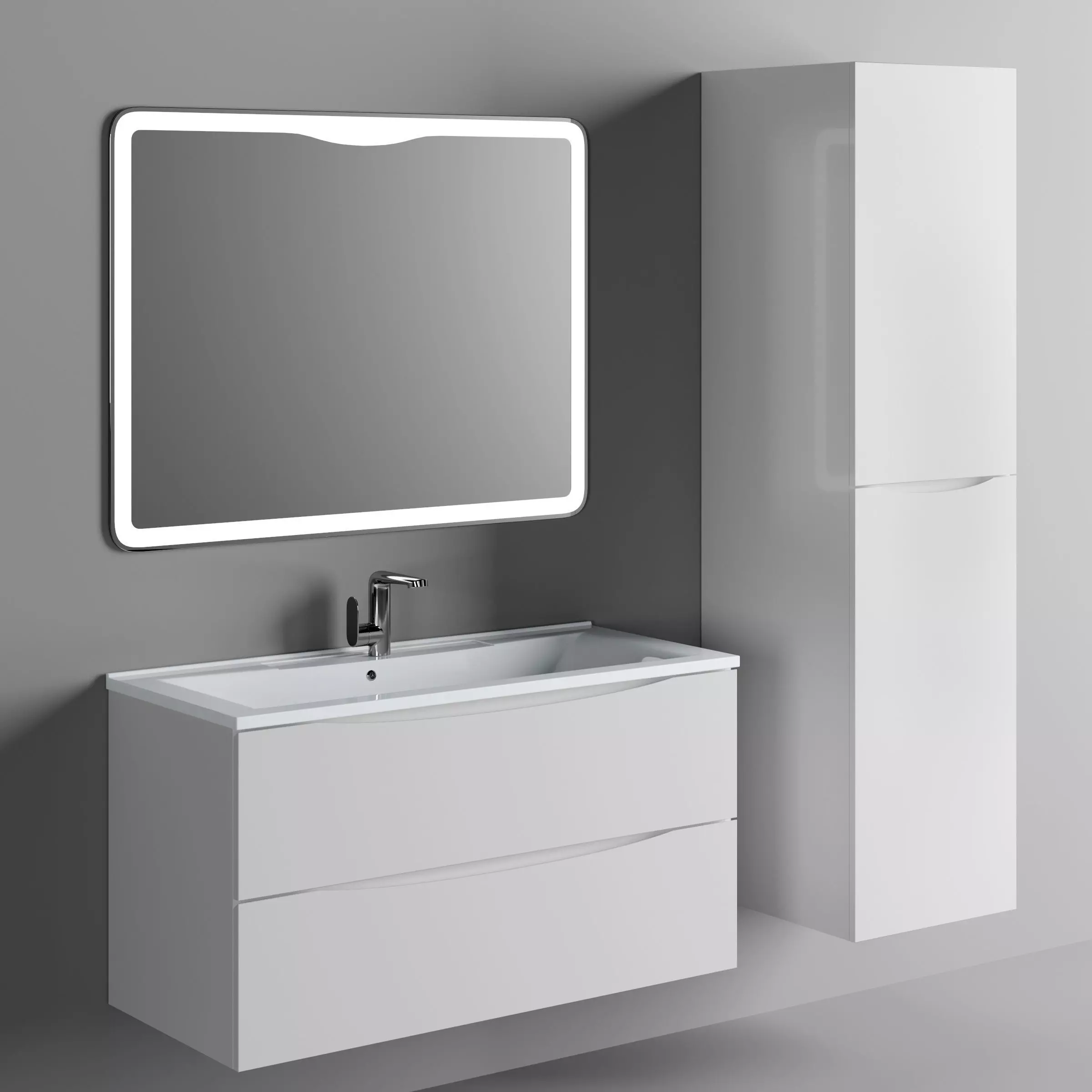 Cabinet with sink BelBagno Marino 100 3D model