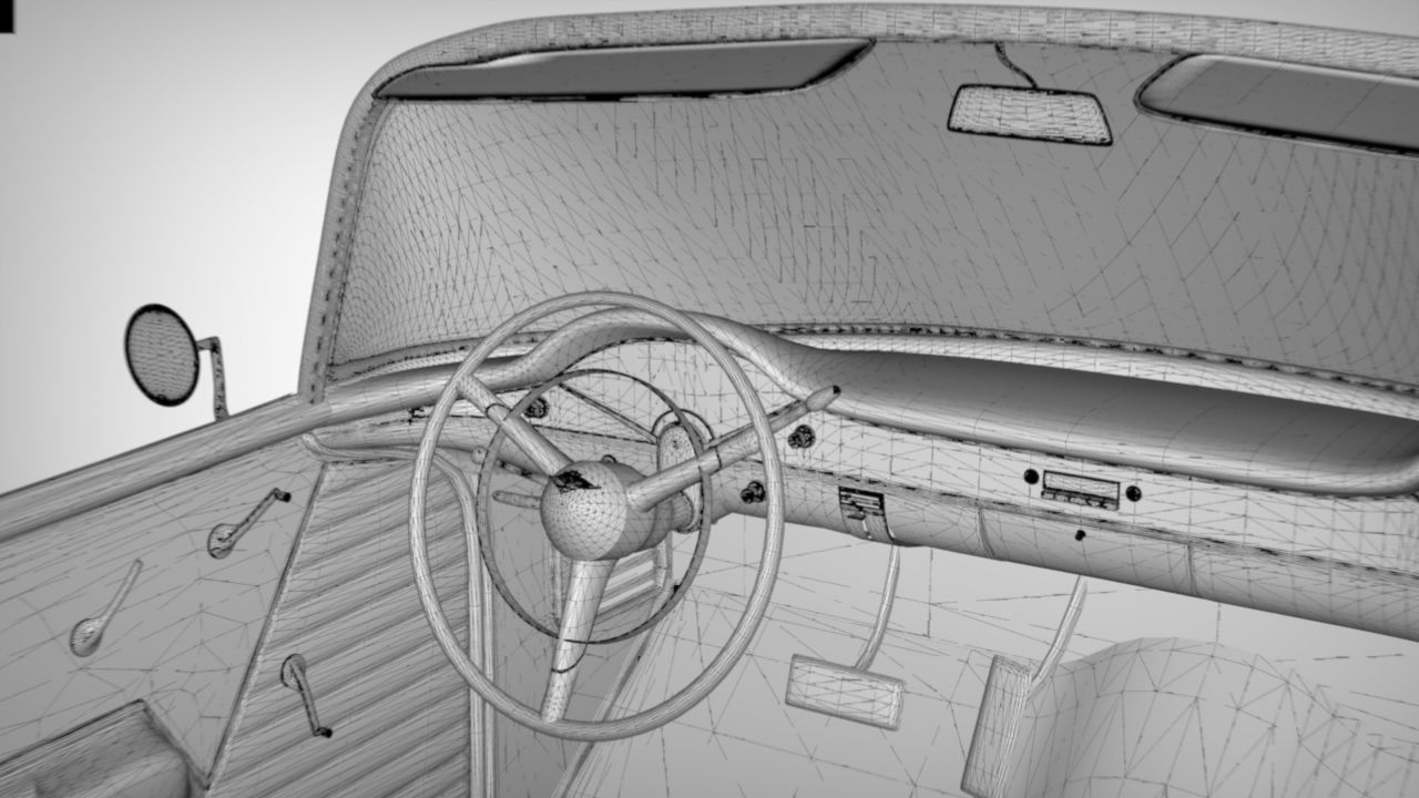 Chevy Belair convertible 1955 3D model_14