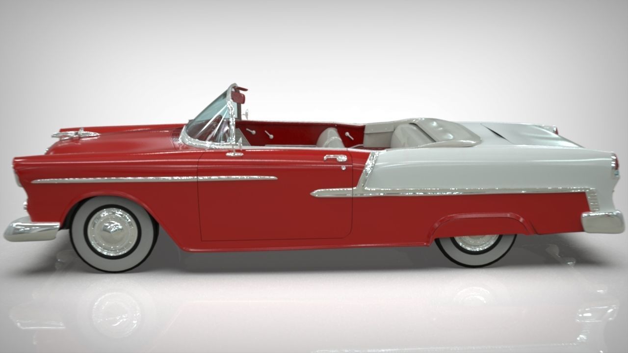 Chevy Belair convertible 1955 3D model_4