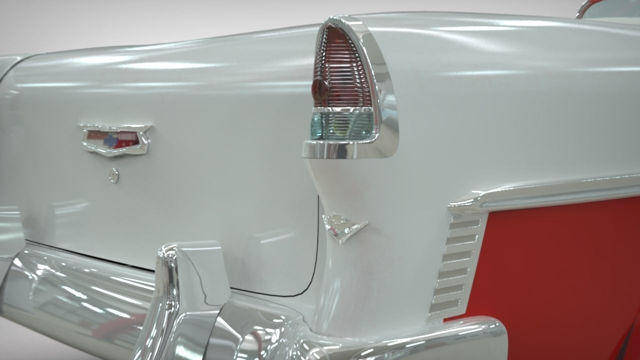 Chevy Belair convertible 1955 3D model_9