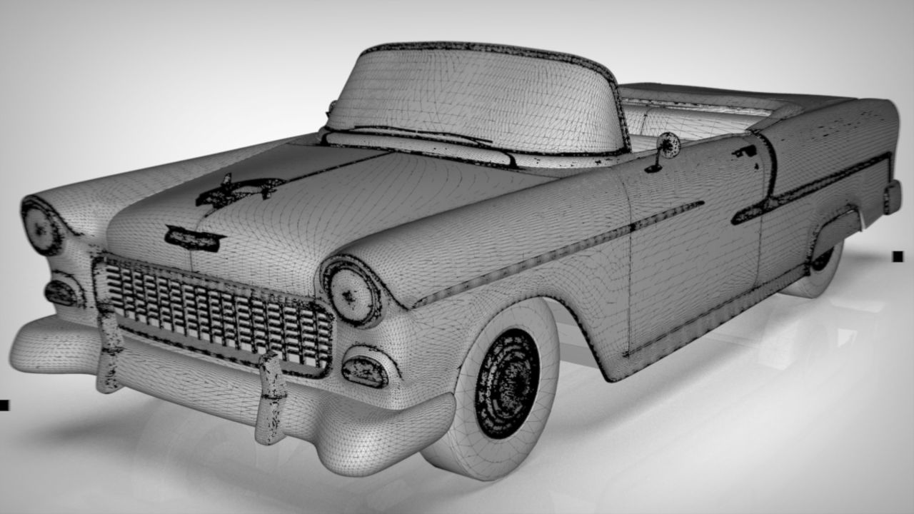 Chevy Belair convertible 1955 3D model_12