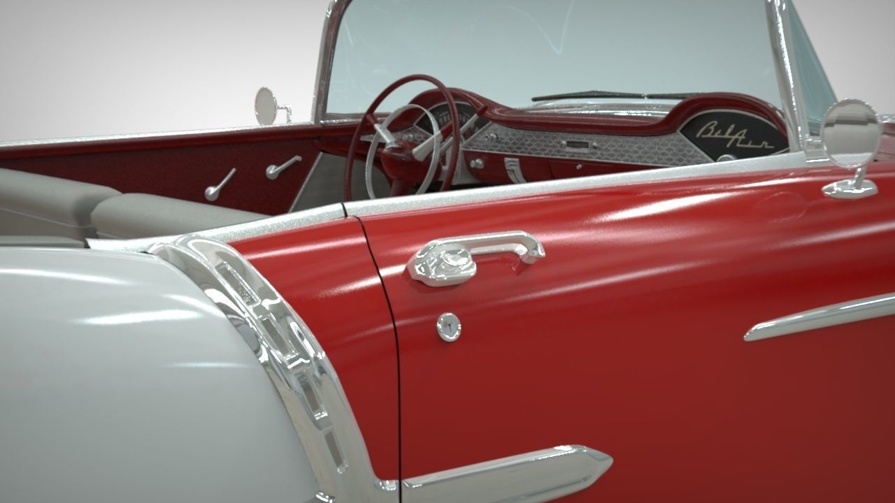 Chevy Belair convertible 1955 3D model_7