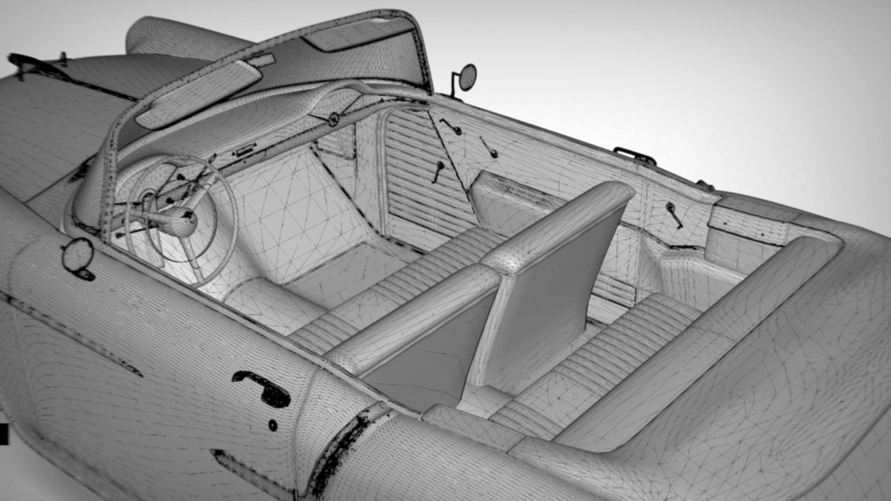 Chevy Belair convertible 1955 3D model_13