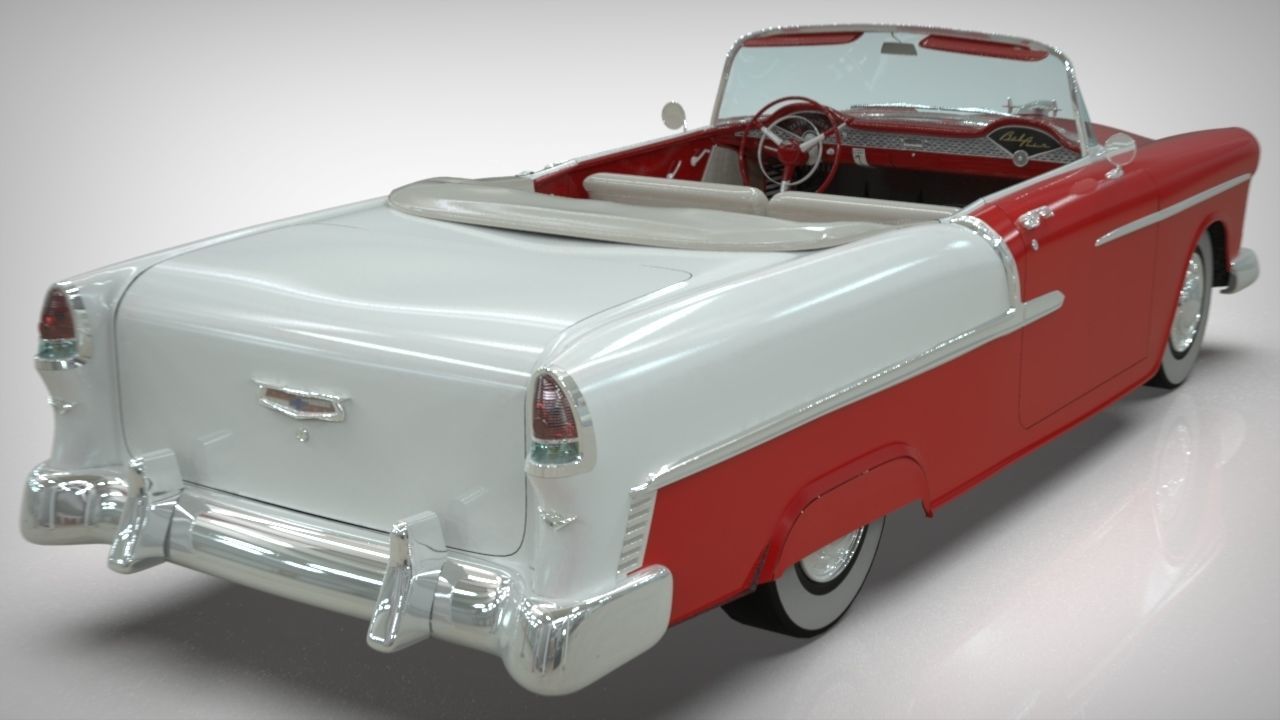 Chevy Belair convertible 1955 3D model_2