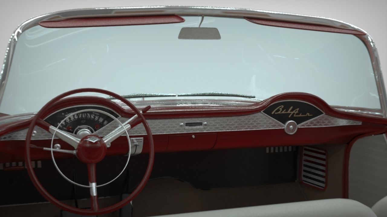 Chevy Belair convertible 1955 3D model_10