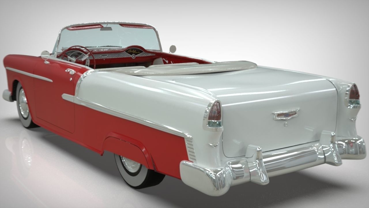 Chevy Belair convertible 1955 3D model_3