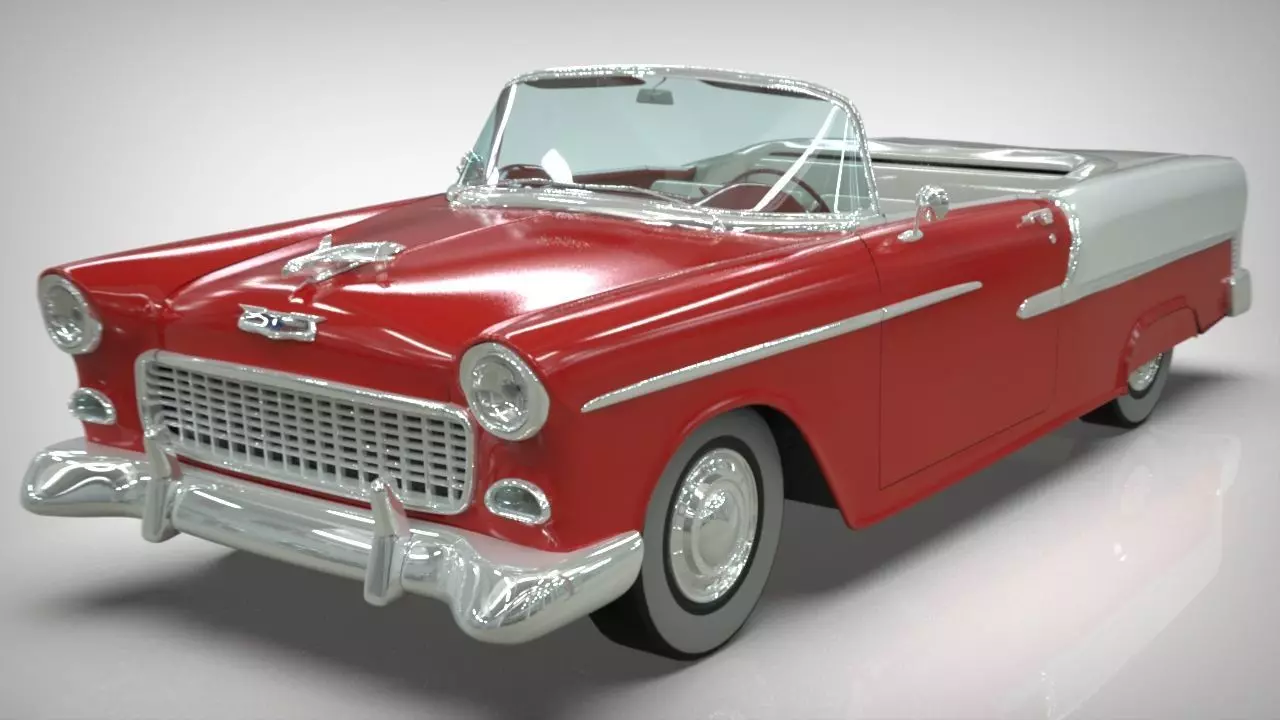 Chevy Belair convertible 1955 3D model_0