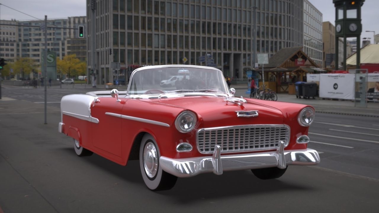 Chevy Belair convertible 1955 3D model_21