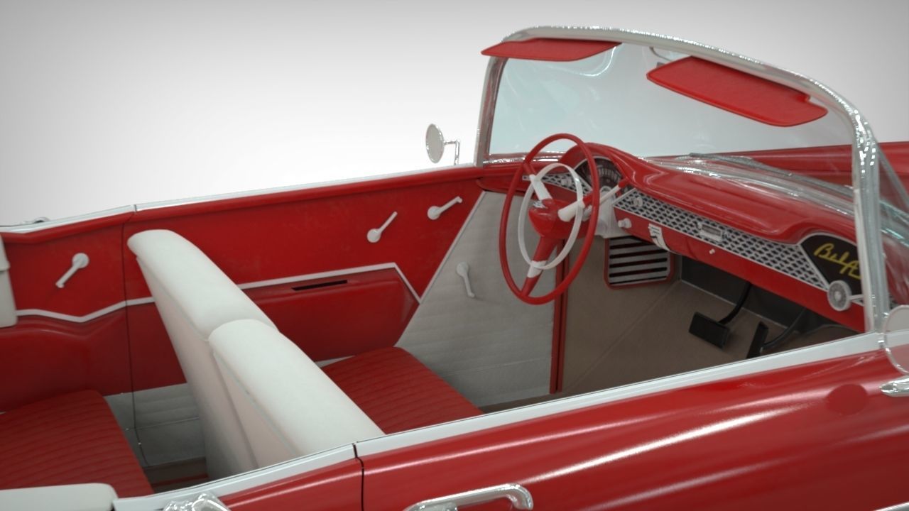 Chevy Belair convertible 1955 3D model_6