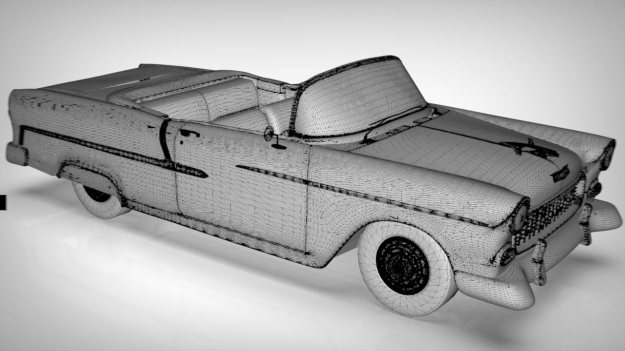 Chevy Belair convertible 1955 3D model_20