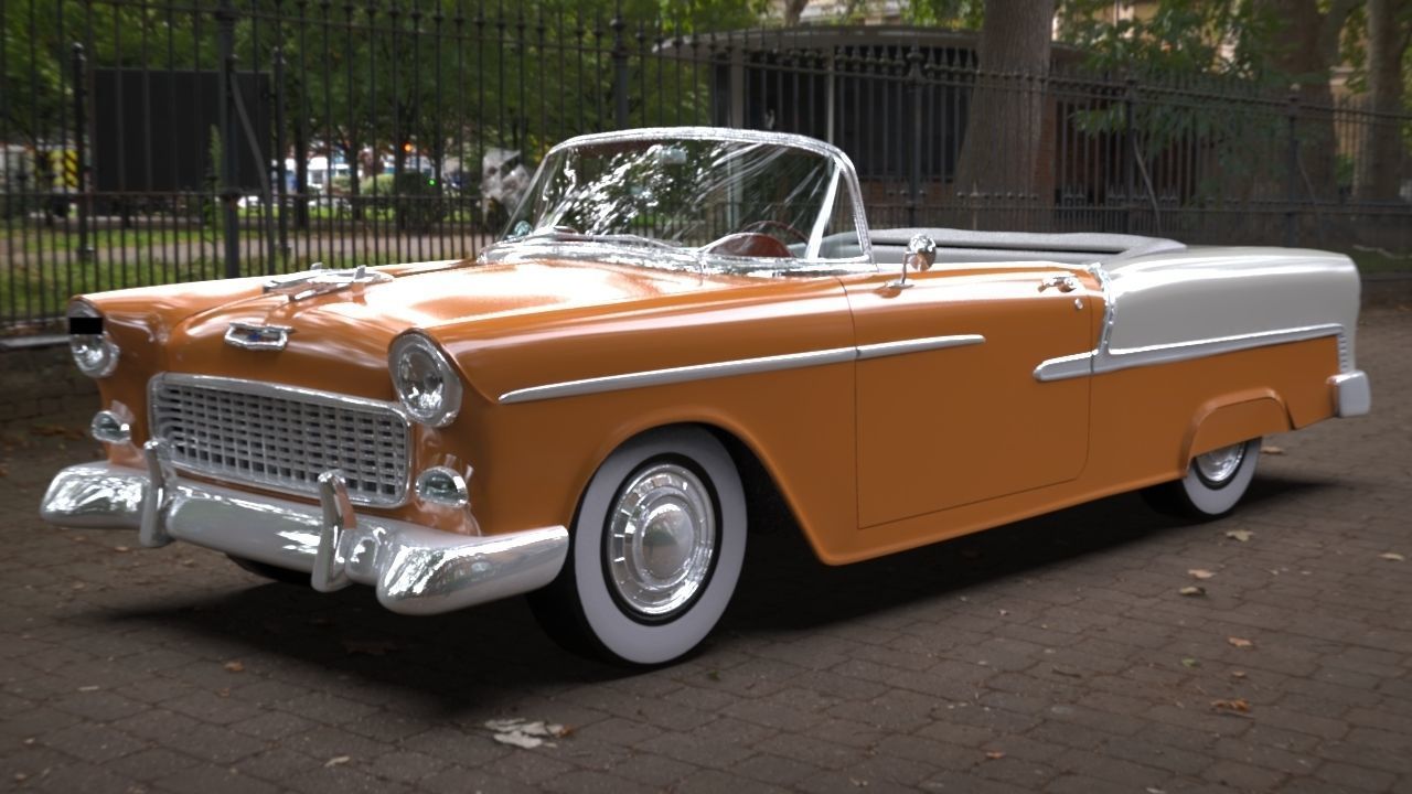 Chevy Belair convertible 1955 3D model_22