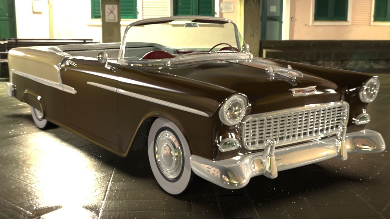 Chevy Belair convertible 1955 3D model_23