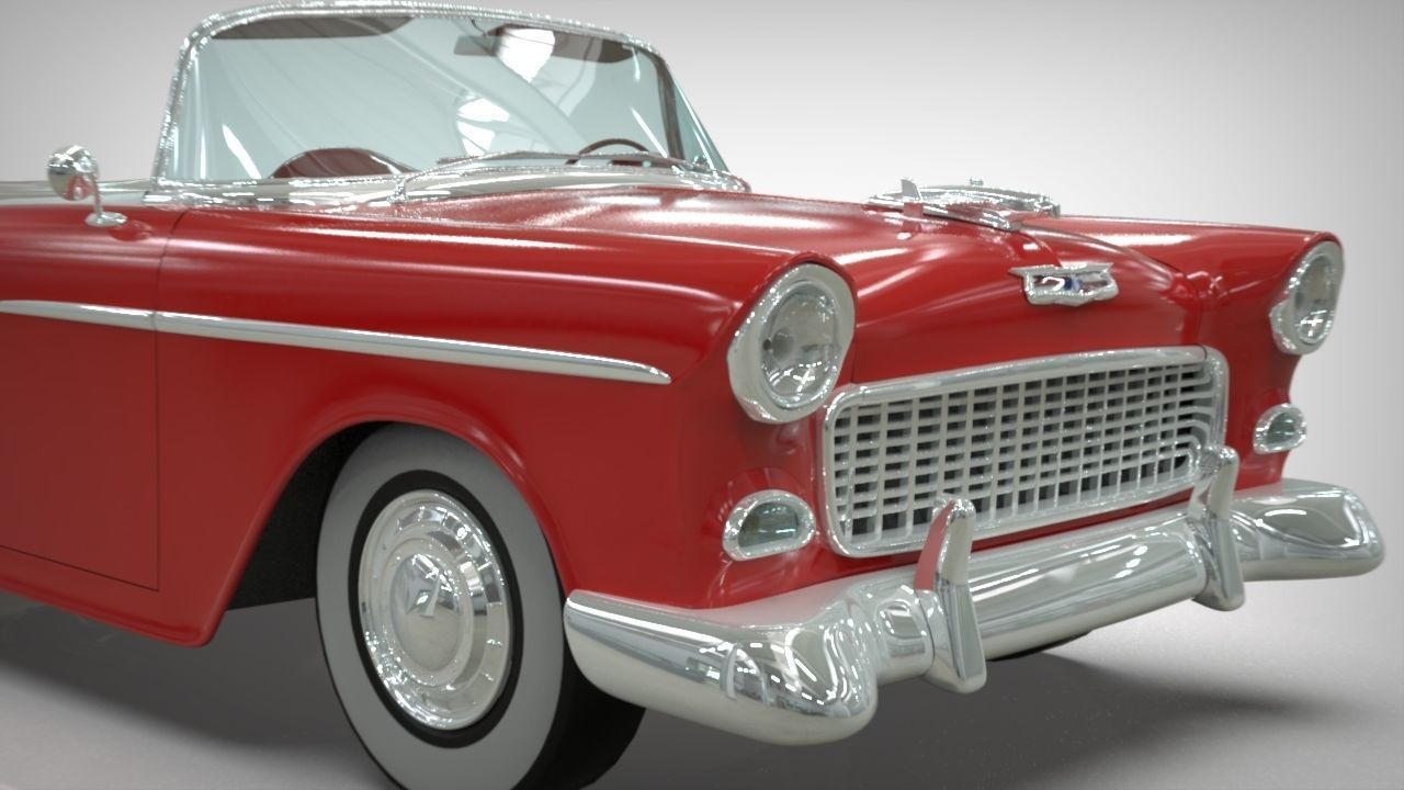 Chevy Belair convertible 1955 3D model_5