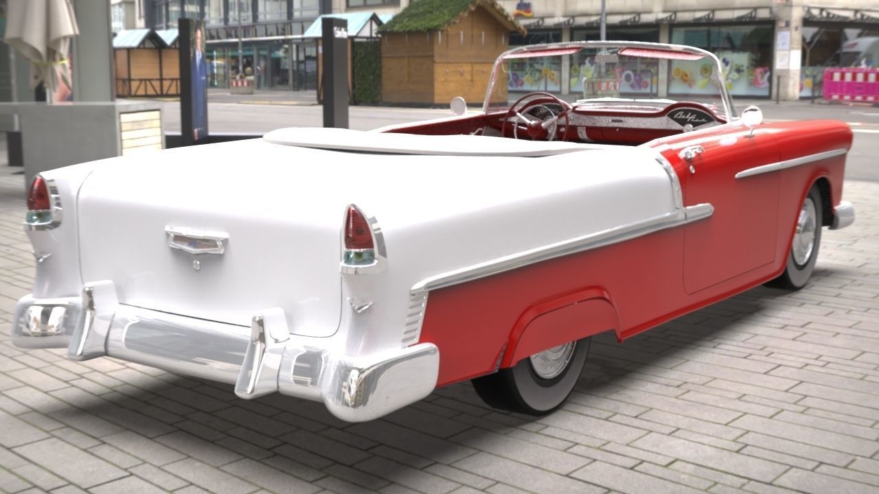 Chevy Belair convertible 1955 3D model_24