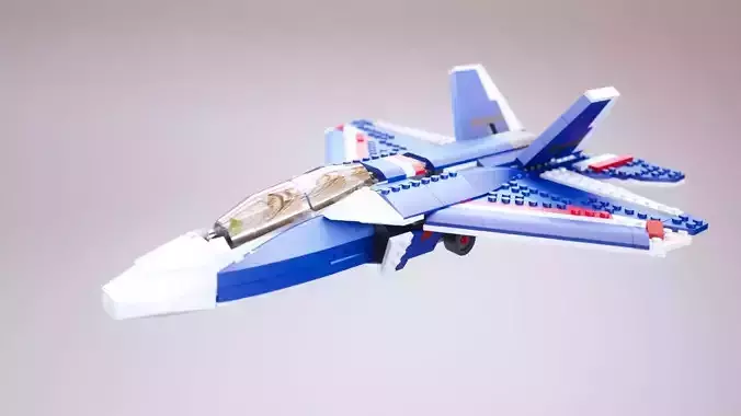 Lego creator Plane 31039 3d model and bricks animation 3D model