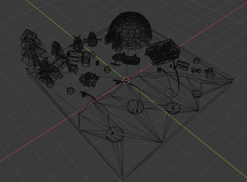 isometric fishing in the ice Low-poly 3D model_6