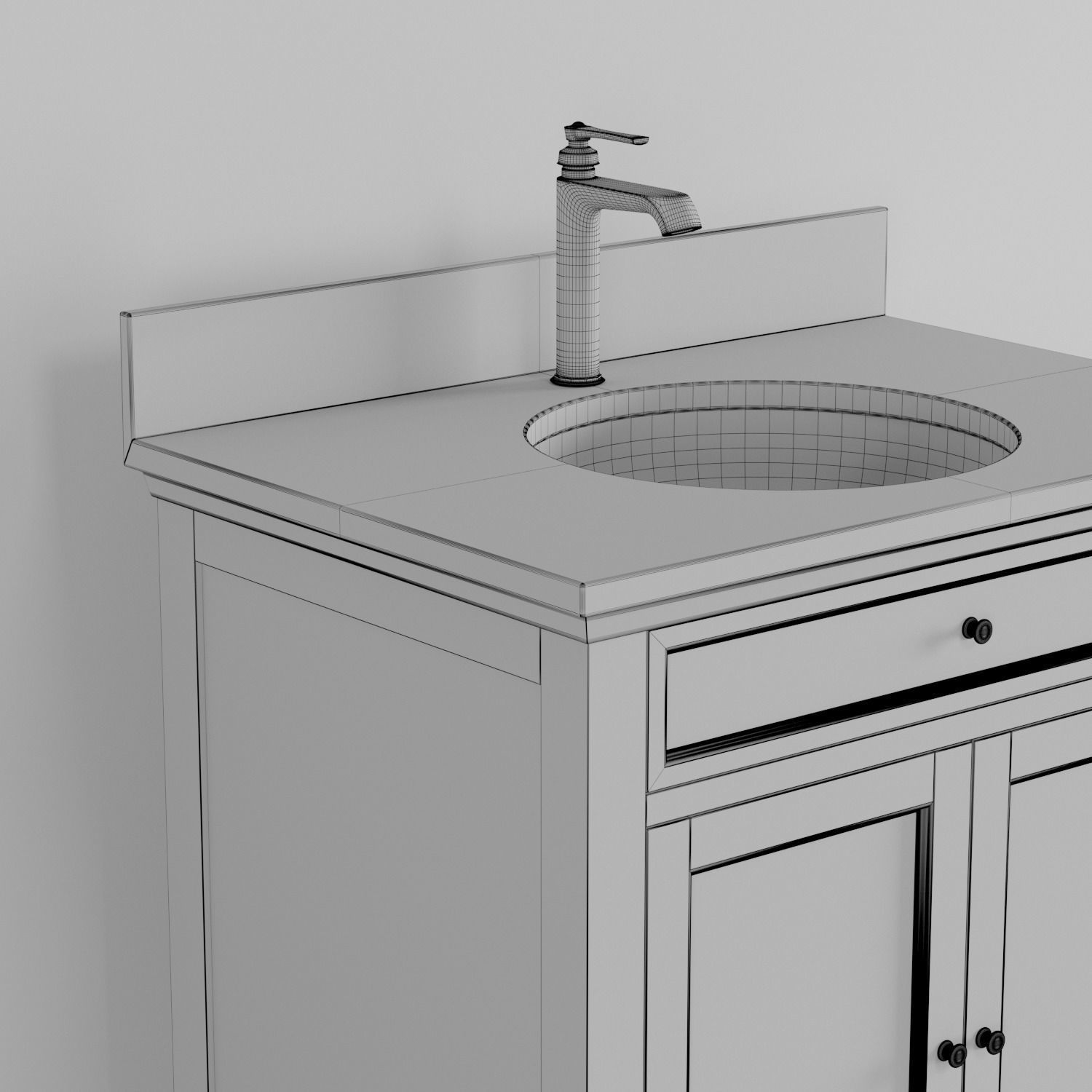 Keller Double Vanity for Undermount Sinks - Vintage Navy Blue 3D model_4