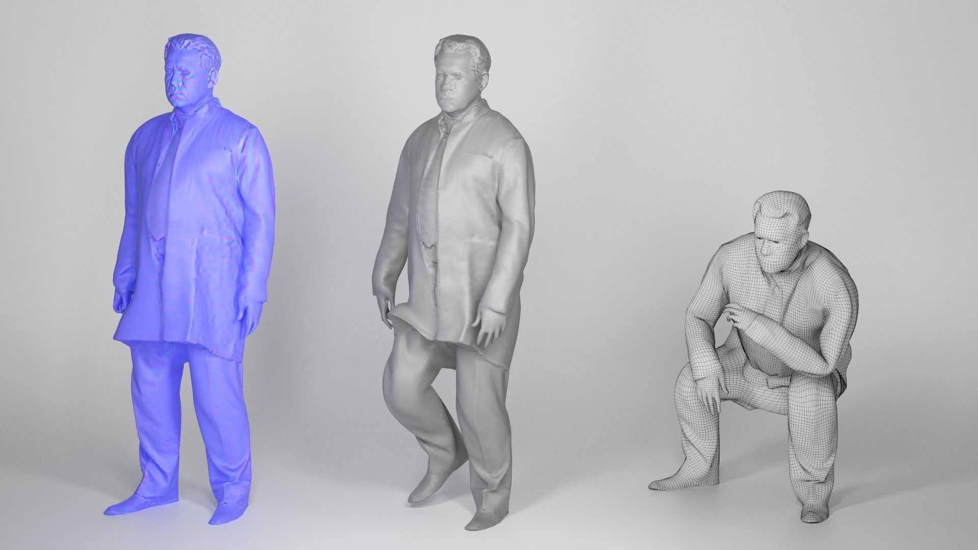 Animated medical doctor male walking standing sitting 82 Low-poly 3D model_3