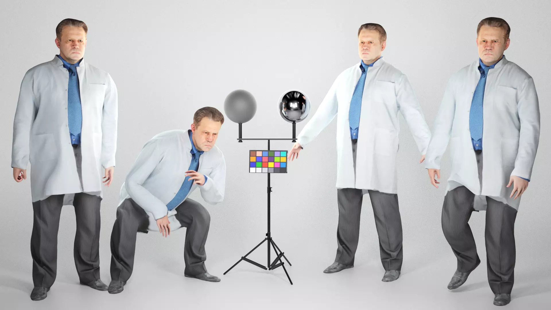 Animated medical doctor male walking standing sitting 82 Low-poly 3D model_0