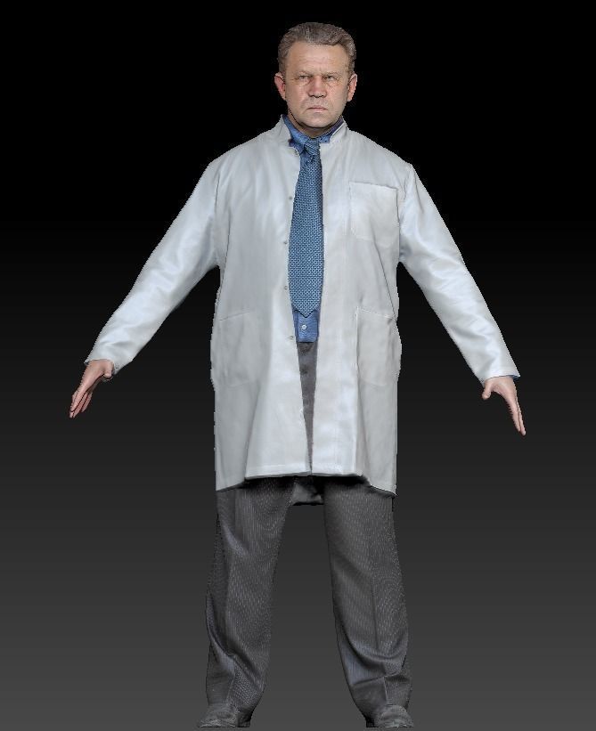 Animated medical doctor male walking standing sitting 82 Low-poly 3D model_5