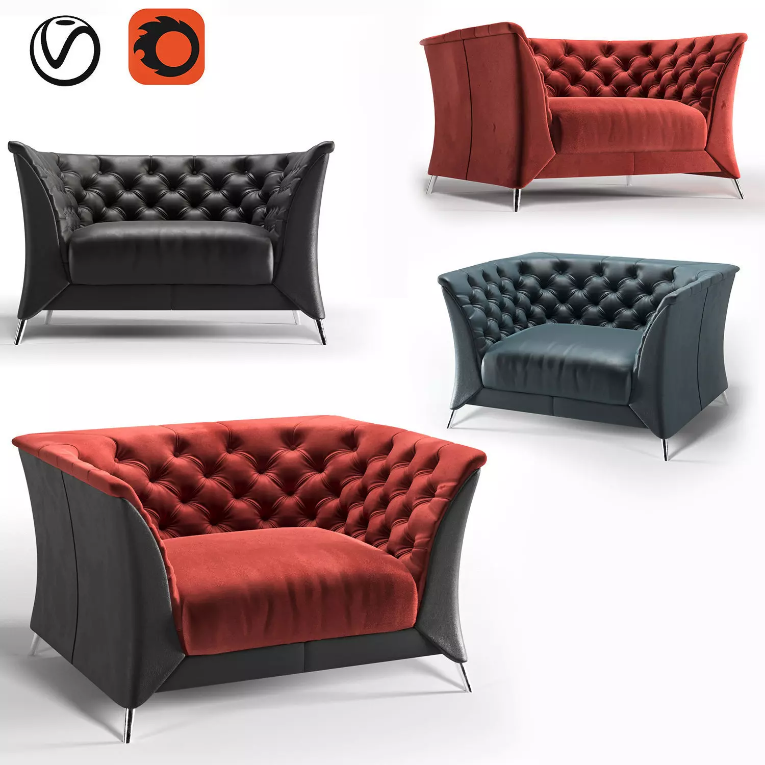 Armchair natuzzi La Scala 3D model