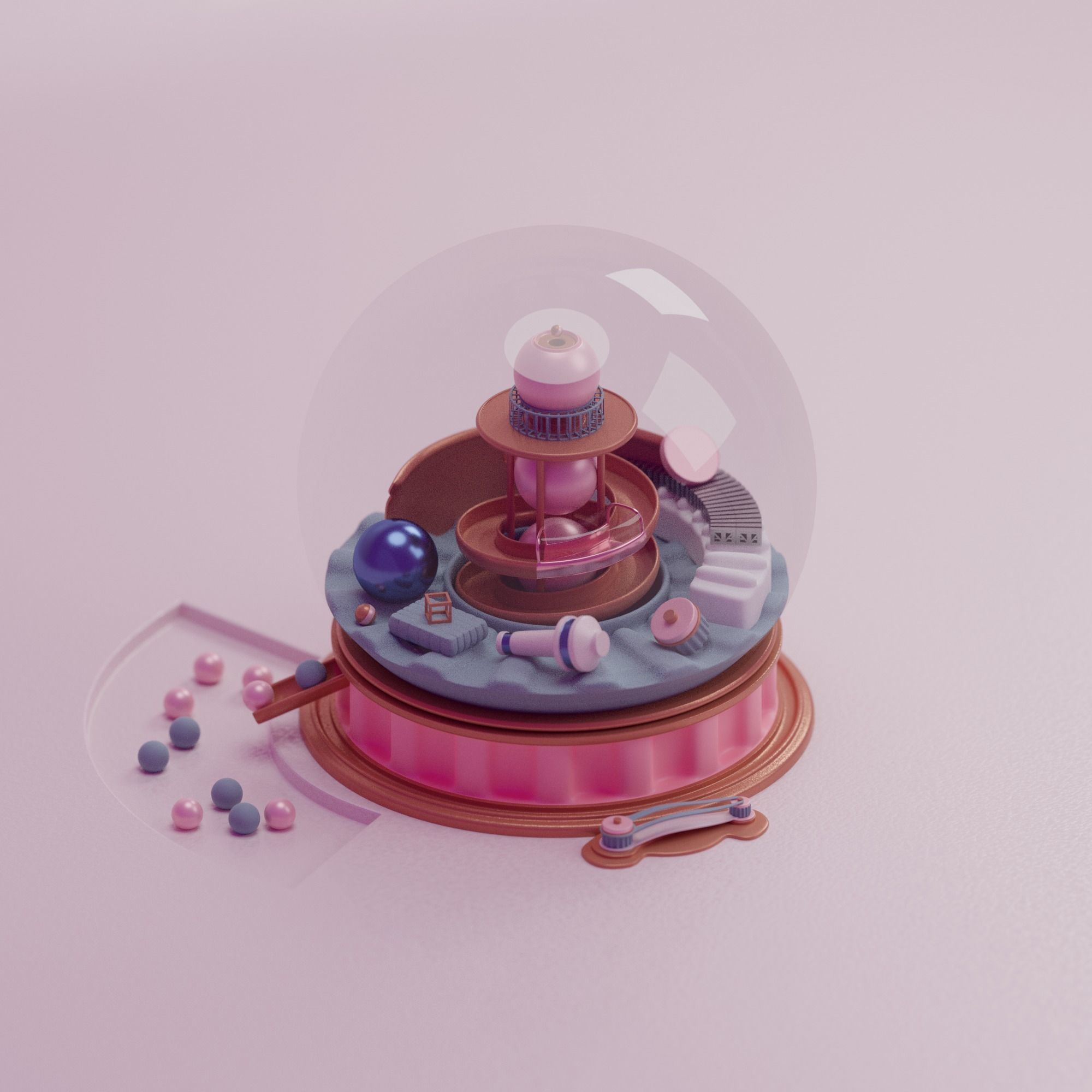 Glass ball toy 3D model_1
