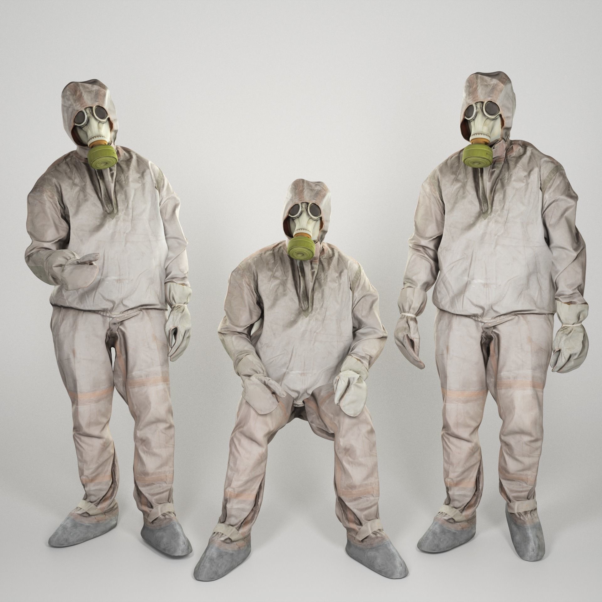 Animated Soviet Liquidator of nuclear accident of Chernobyl 84 Low-poly 3D model_1