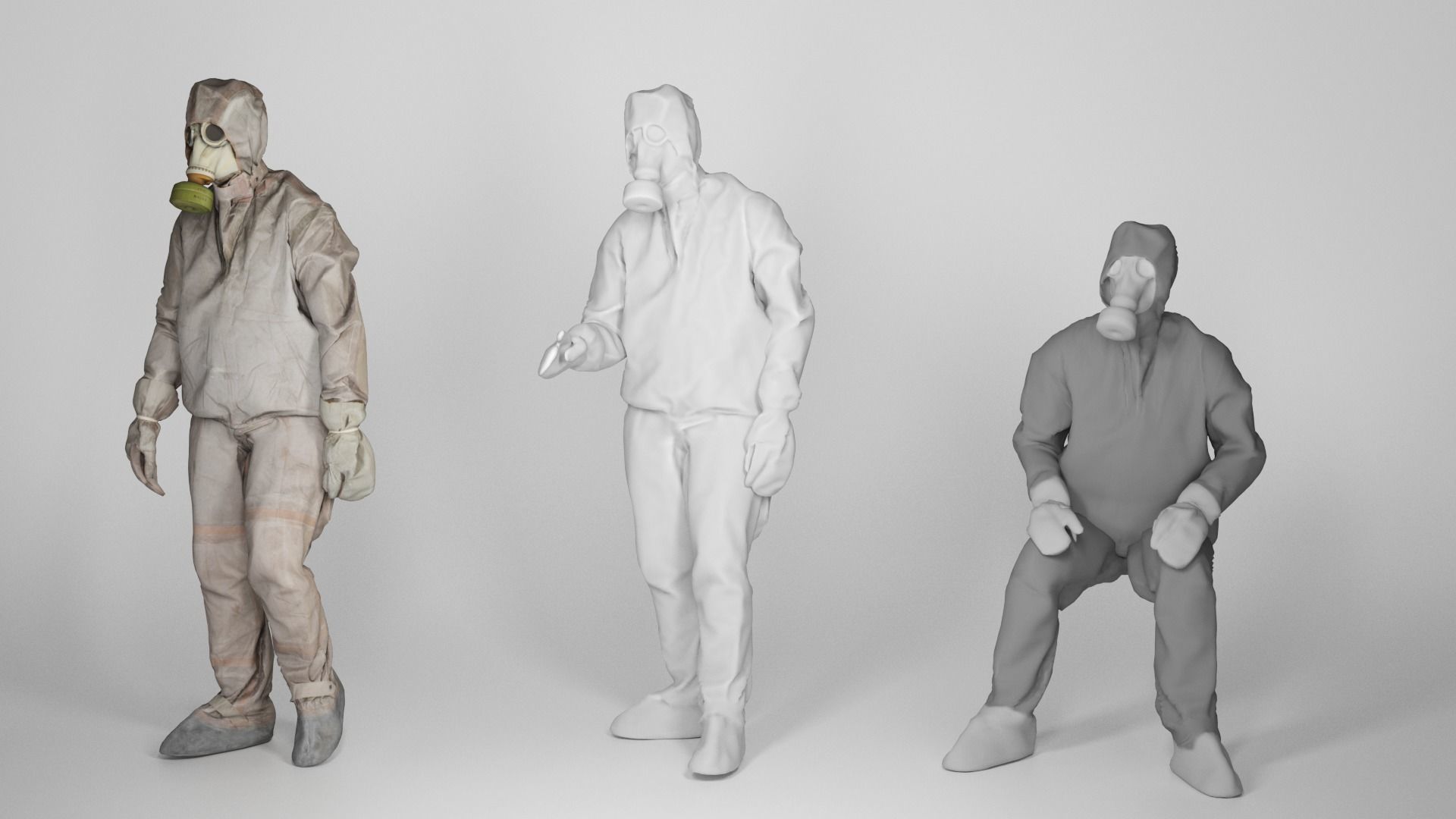 Animated Soviet Liquidator of nuclear accident of Chernobyl 84 Low-poly 3D model_4