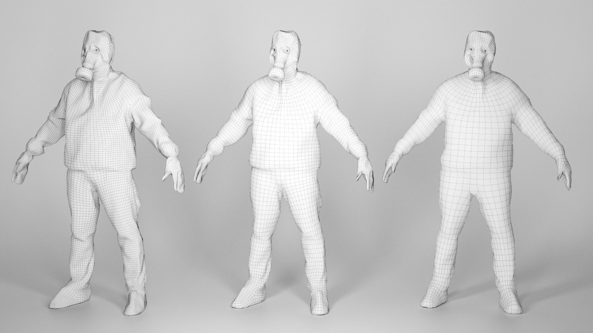 Animated Soviet Liquidator of nuclear accident of Chernobyl 84 Low-poly 3D model_5