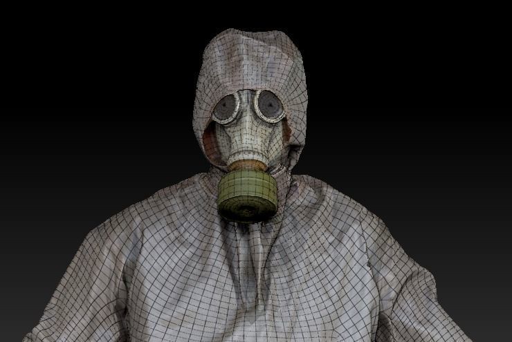 Animated Soviet Liquidator of nuclear accident of Chernobyl 84 Low-poly 3D model_8