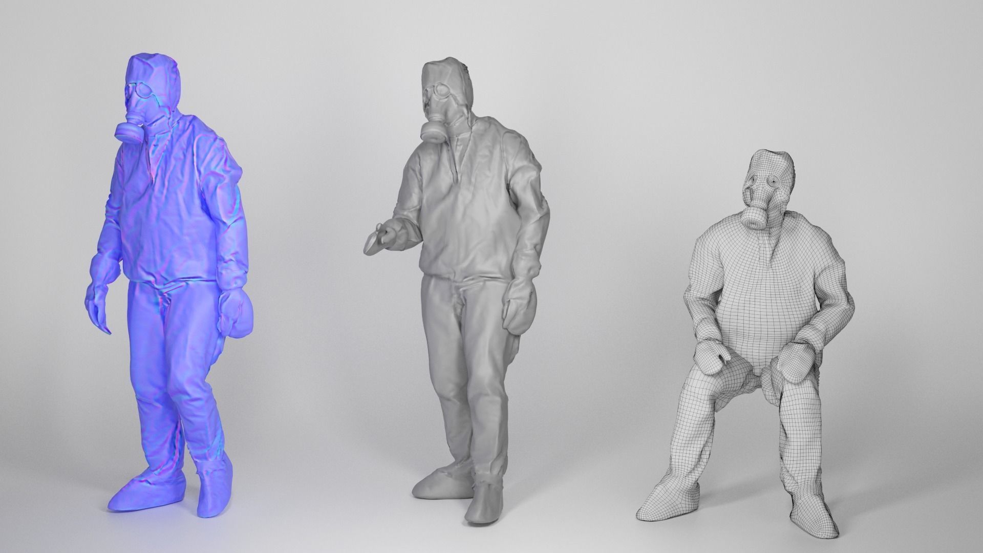 Animated Soviet Liquidator of nuclear accident of Chernobyl 84 Low-poly 3D model_3