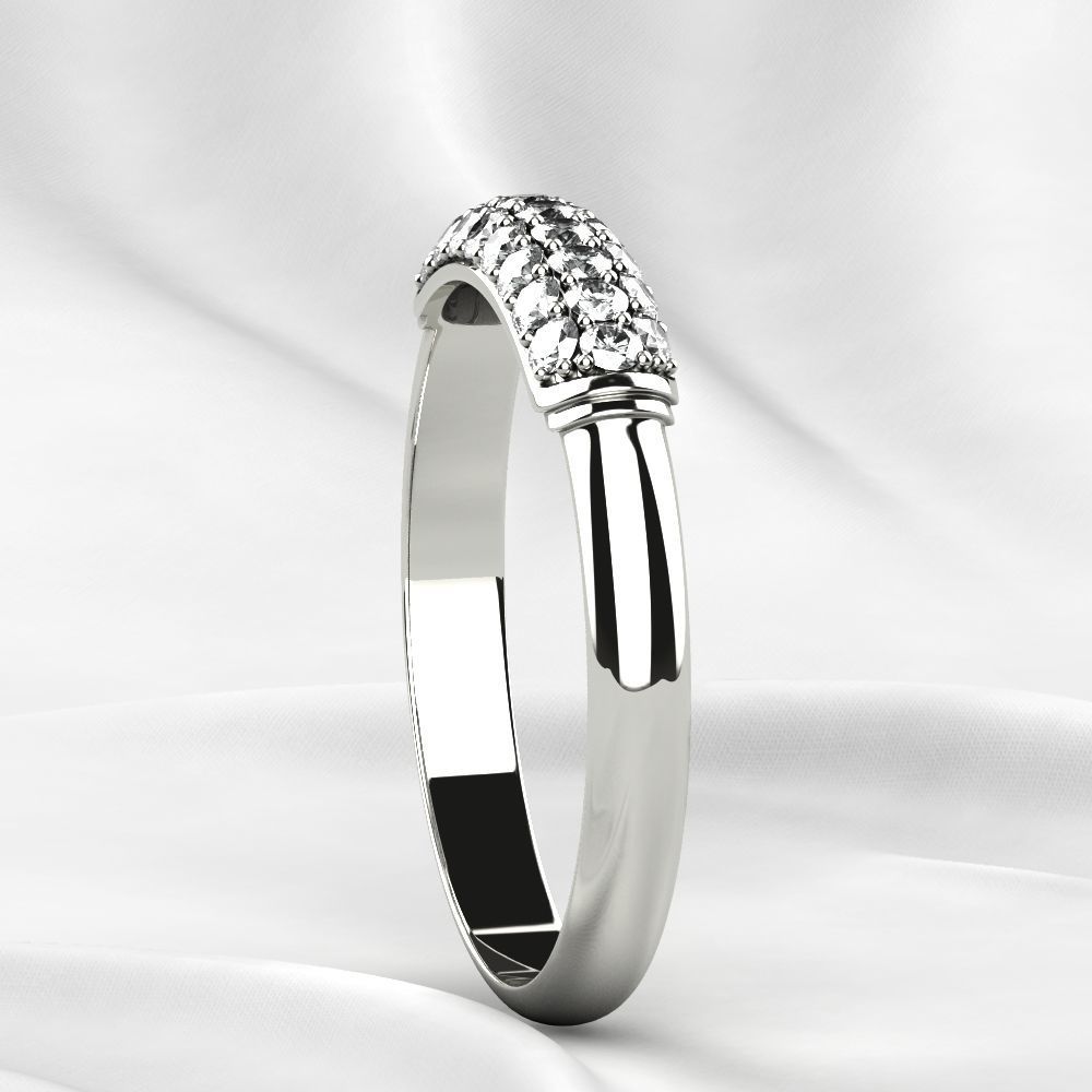 Elegant Pave Gems Gold Ring 3D print model_19